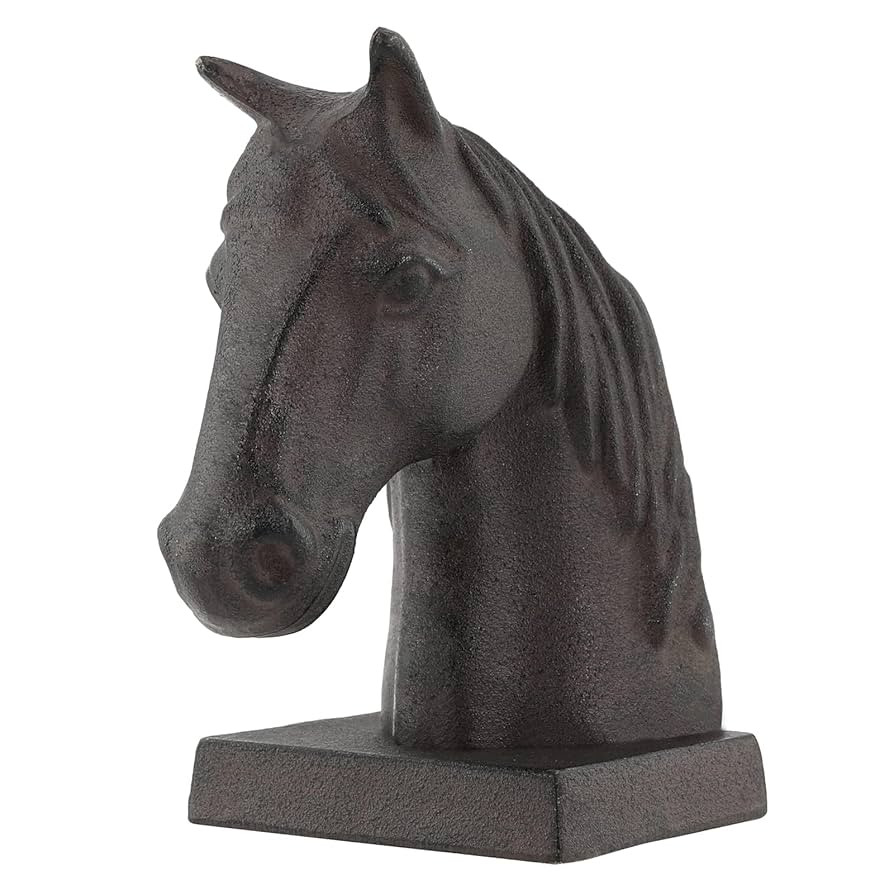 Horse Decorative Bookend Vintage Cast Iron Decor Heavy Book Ends Door Stop Unique Horse Head Stat... | Amazon (US)