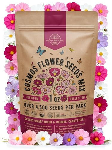 Cosmos Flower Seeds Pack 1 oz - 4,500 Non-GMO Heirloom Annual Seeds for Planting Indoor & Outdoor... | Amazon (US)