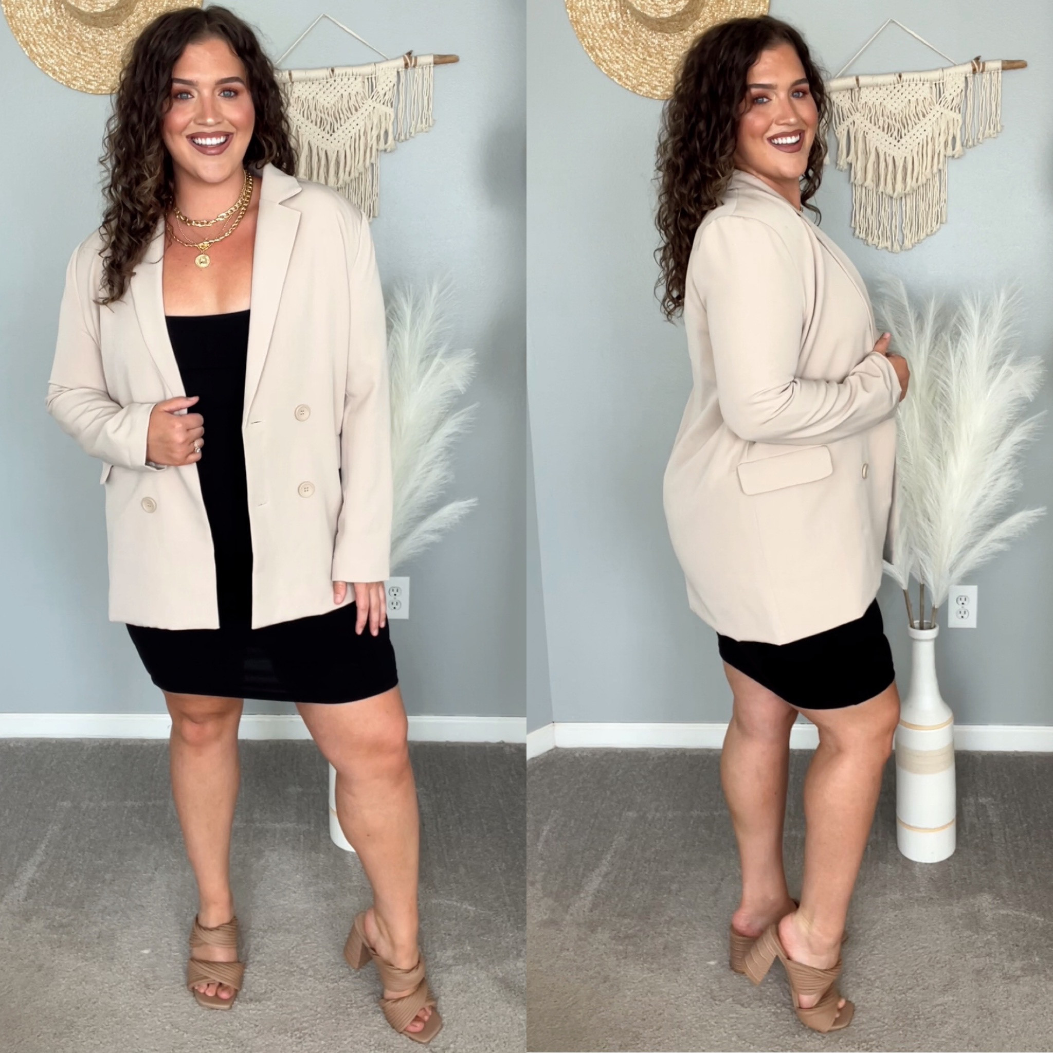 Midsize little black dress with built in shapewear styled for date night 🖤🍂🍸 Code: 05AIS73J to save on dress
Dress: XL 
Blazer: XL (linking similar)
#midsizeoutfits #ootd #casualoutfits #everydaystyle #lbd #littleblackdress #fallfashion #falltrends #ootn #datenightoutfit #heels #blazer 

#LTKmidsize #LTKSeasonal #LTKstyletip