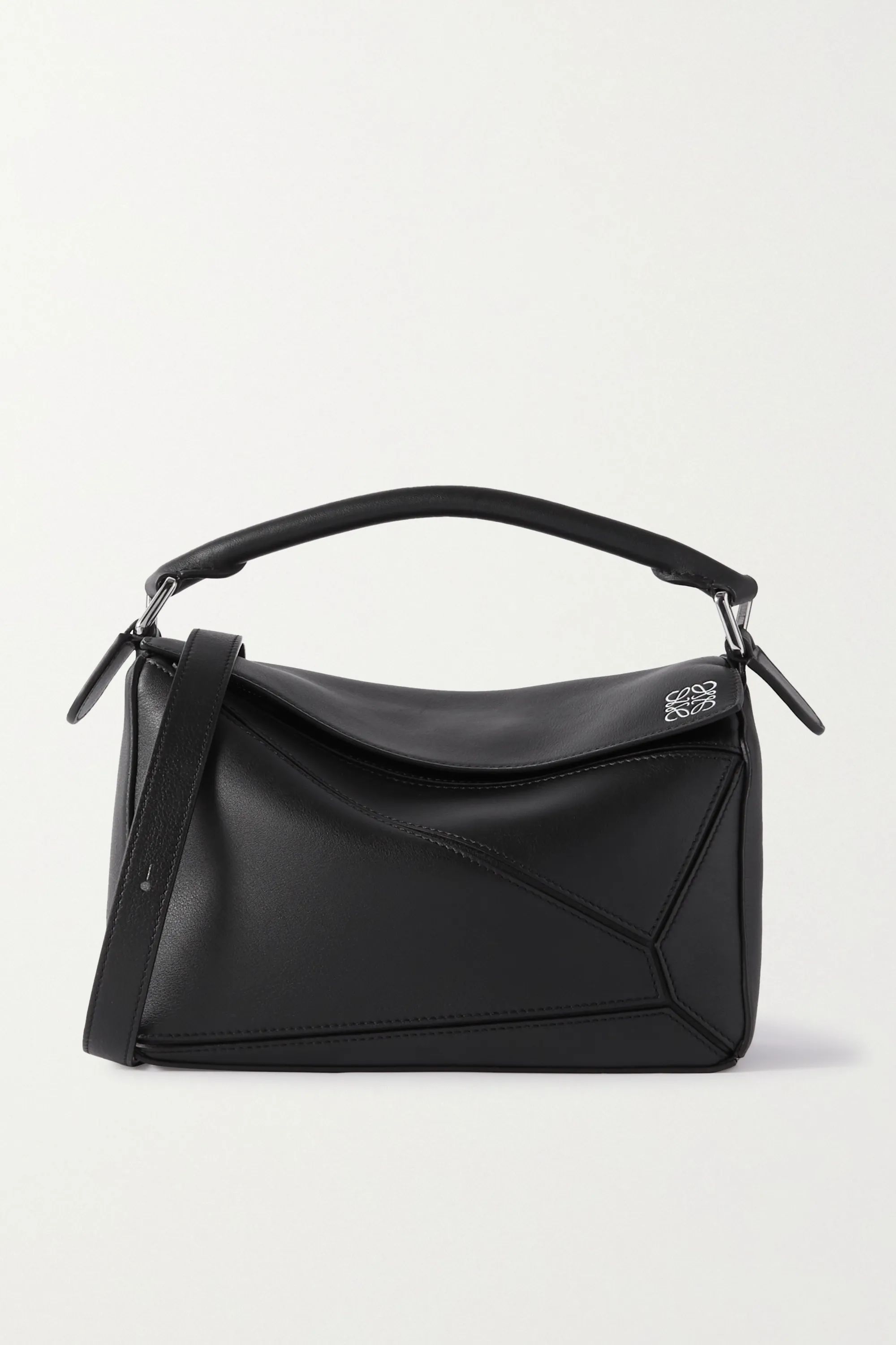 Black Puzzle small textured-leather shoulder bag | Loewe | NET-A-PORTER | NET-A-PORTER (UK & EU)