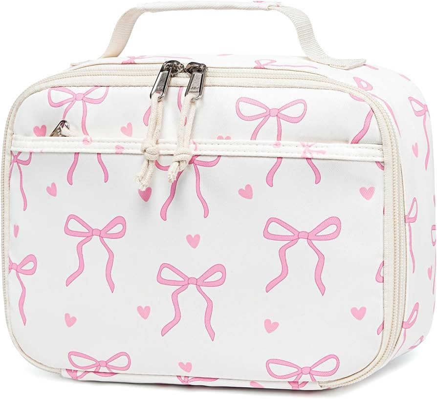 LOIDOU Insulated Lunch Bag for Kids Girls, Cute Bow Insulated Lunch Box Bag for Toddler, Womens S... | Amazon (US)
