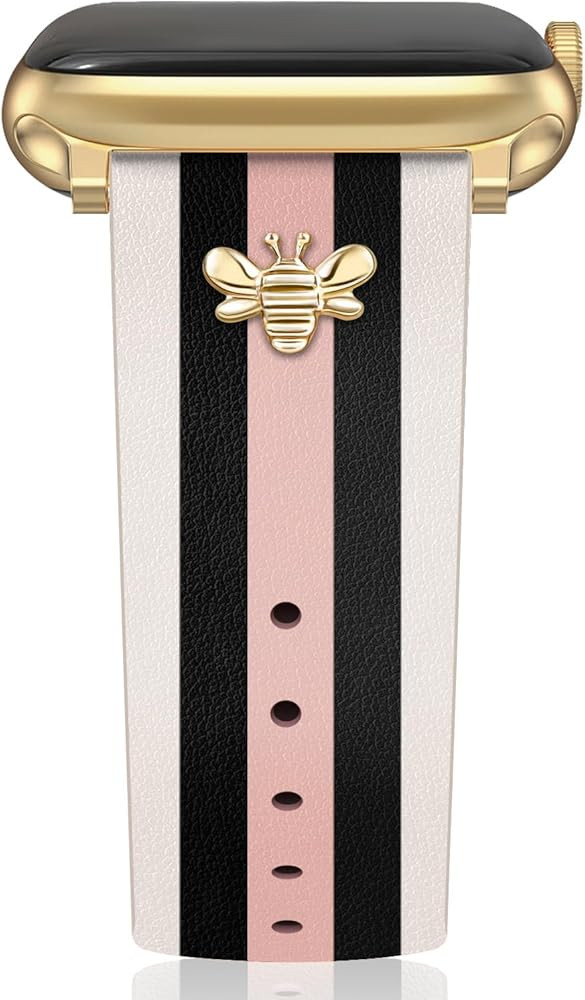 Designer Leather Bands with Charms Compatible with Apple Watch 38mm 40mm 41mm 42mm(S11/10) 44mm 4... | Amazon (US)