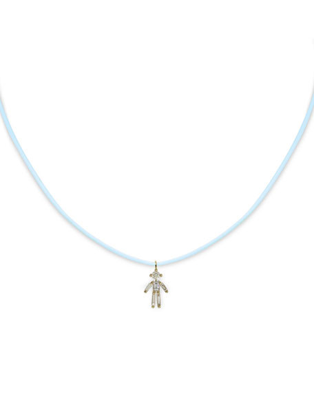 LITTLE ONES PARIS Diamond Boy Thread Necklace, Gold | Neiman Marcus