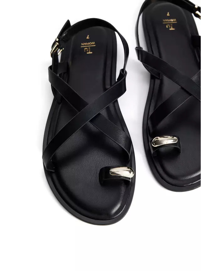 Buy Neutral Toe Ring Detail Strappy Sandals 7 | Sandals | Tu | Tu Clothing