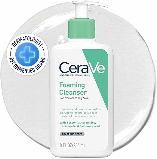 CeraVe Foaming Cleanser for Normal to Oily Skin with Niacinamide and 3 Essential Ceramides | Amazon (UK)