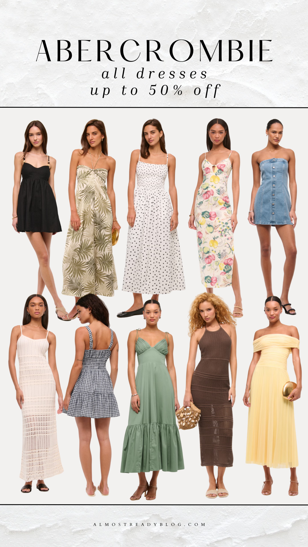 Abercrombie all dresses up to 50% off, summer dress, crochet dress, denim dress, midi dress, vacation dress, butter yellow dress 

 

#LTKSaleAlert #LTKFindsUnder50 #LTKFindsUnder100