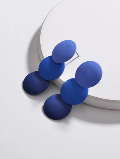 1 par de brincos redondos em camadas | SHEIN