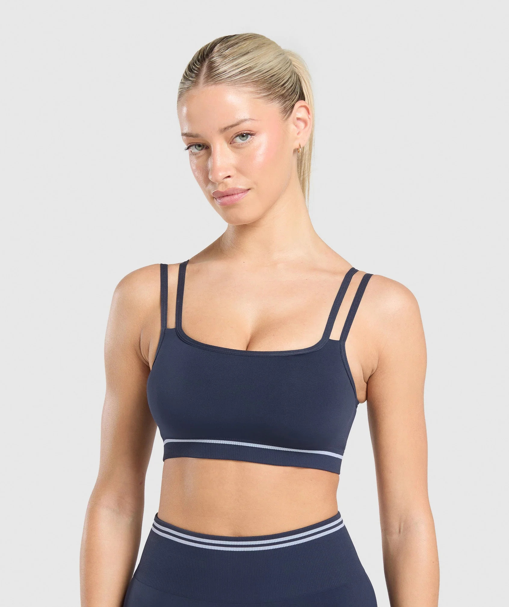 Gymshark Contrast Seamless Sports Bra - Heavy Blue | Gymshark US