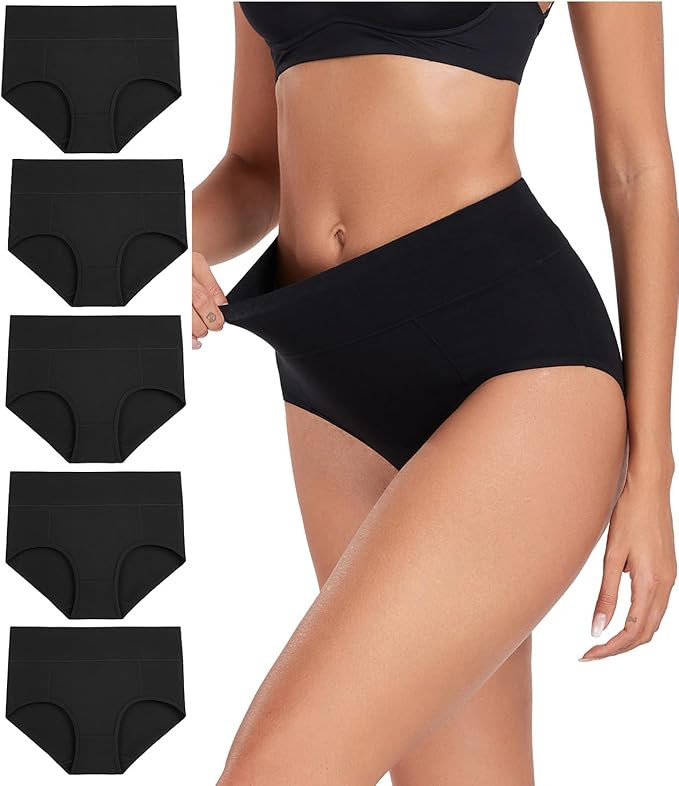 wirarpa Ladies Cotton Pants Underwear Mid Rise Knickers Stretch Briefs for Women 5 Pack | Amazon (UK)
