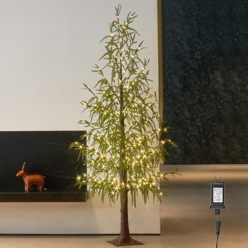 LITBLOOM Lighted Norfolk Pine Tree 6FT 416 LED Fairy Lights, Christmas Tree with Lights for Home ... | Amazon (US)