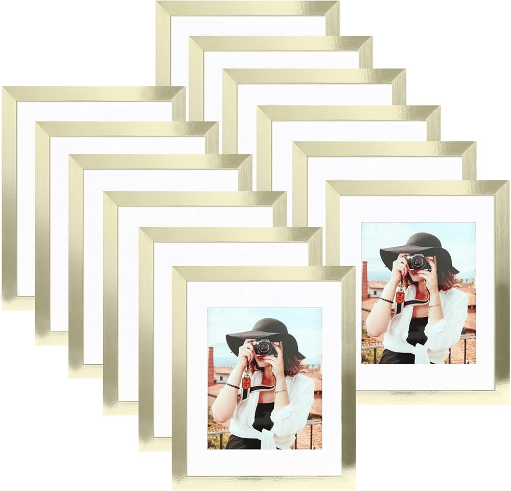 Picrit 8x10 Picture Frame Set of 12, Display 5x7 with Mat or 8x10 Without Mat, Photo Frames for W... | Amazon (US)