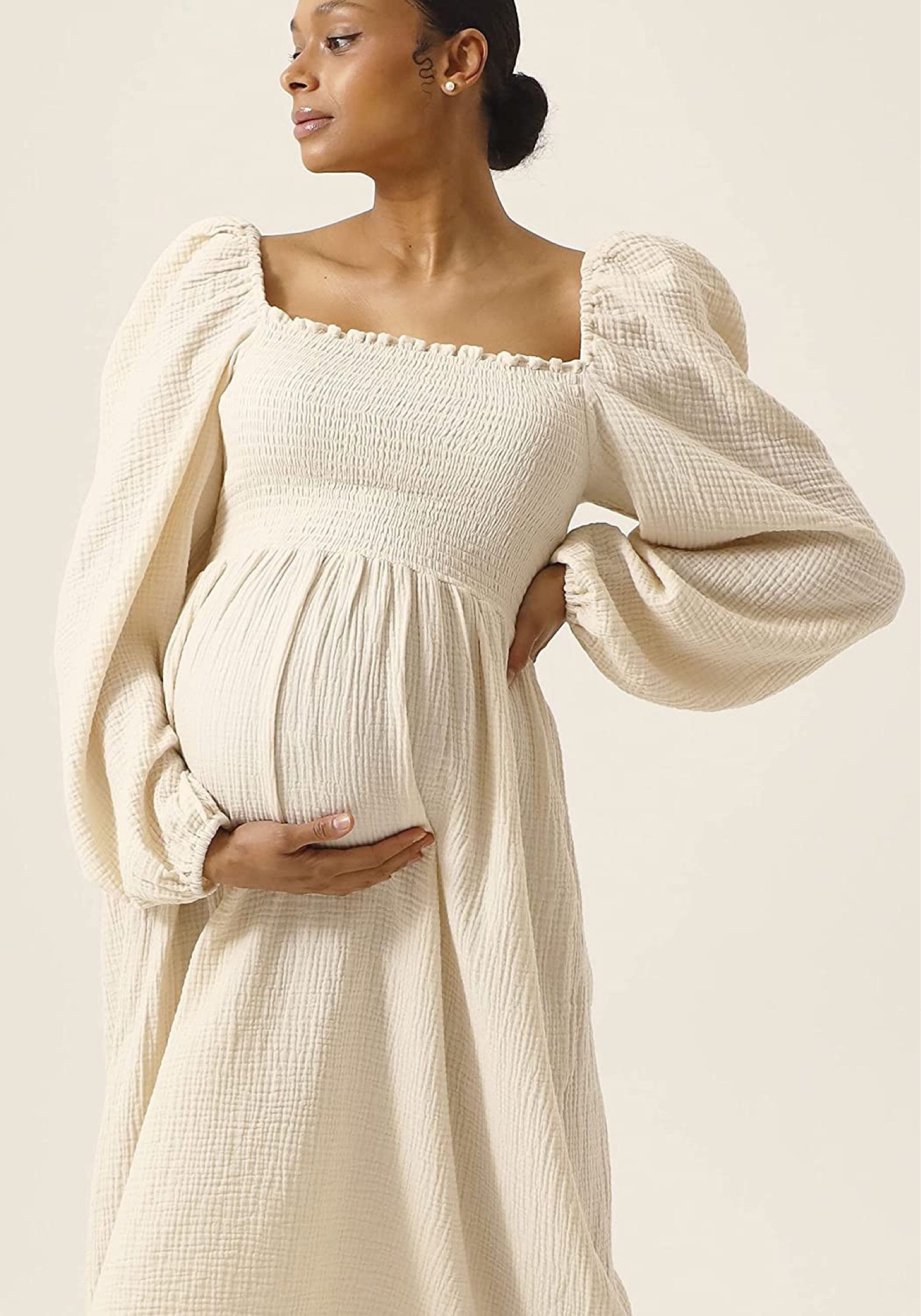 Maternity dress - what to wear maternity photos - maternity photo shoot dress - maternity photoshoot dresses - long sleeve maternity dress - neutral maternity dress - amazon maternity dress 

#LTKunder100 #LTKstyletip #LTKbump