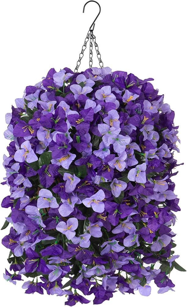 Artificial Faux Bougainvillea Plants Flowers for Outdoor Outside Spring Summer Decoration, Hangin... | Amazon (US)