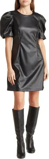 BCBGeneration Ruched Sleeve Faux Leather Mini Dress | Nordstromrack | Nordstrom Rack