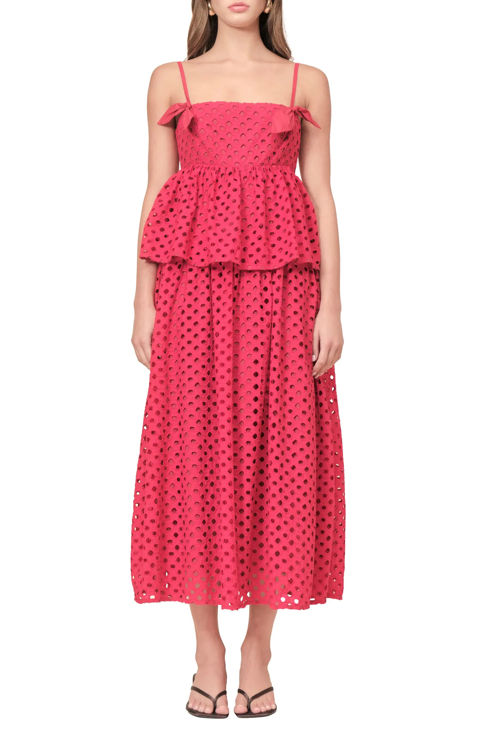 Eden Cotton Eyelet Peplum Midi Dress (Women) | Nordstrom | Nordstrom