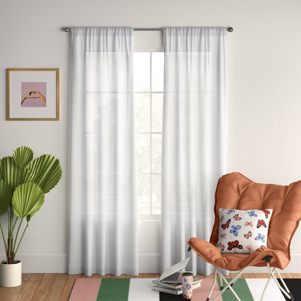1pc Sheer Window Curtain Panel White - Room Essentials™ | Target