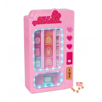 Our Generation Snacktime Fun Pink Vending Machine & Play Food Accessories Set for 18" Dolls | Target