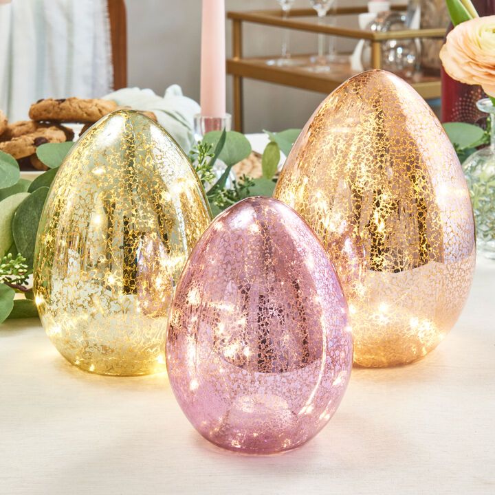 Lola Mercury Glass Eggs, Set of 3 | Lights.com