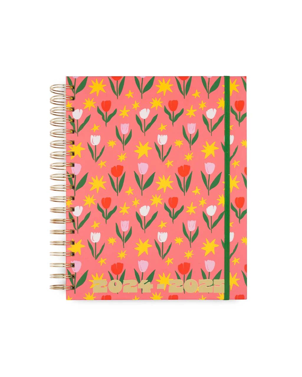 Large 17-Month Academic Planner - Tulips on Pink | ban.do