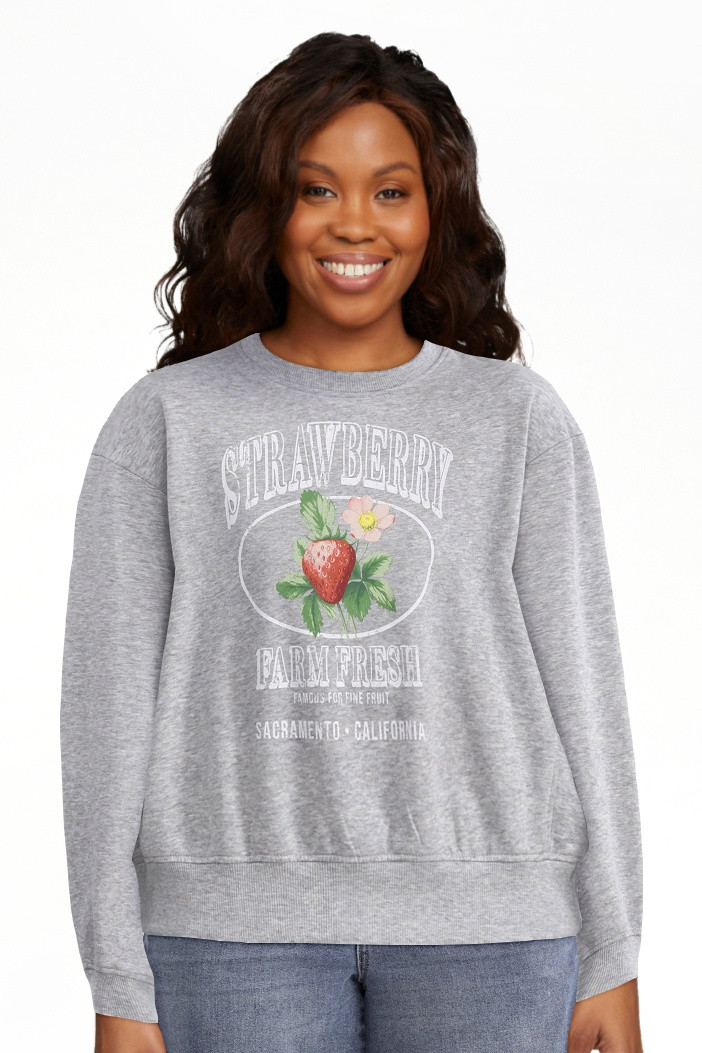 No Boundaries Graphic Crewneck Sweatshirt, Lightweight, Women's and Women’s Plus | Walmart (US)