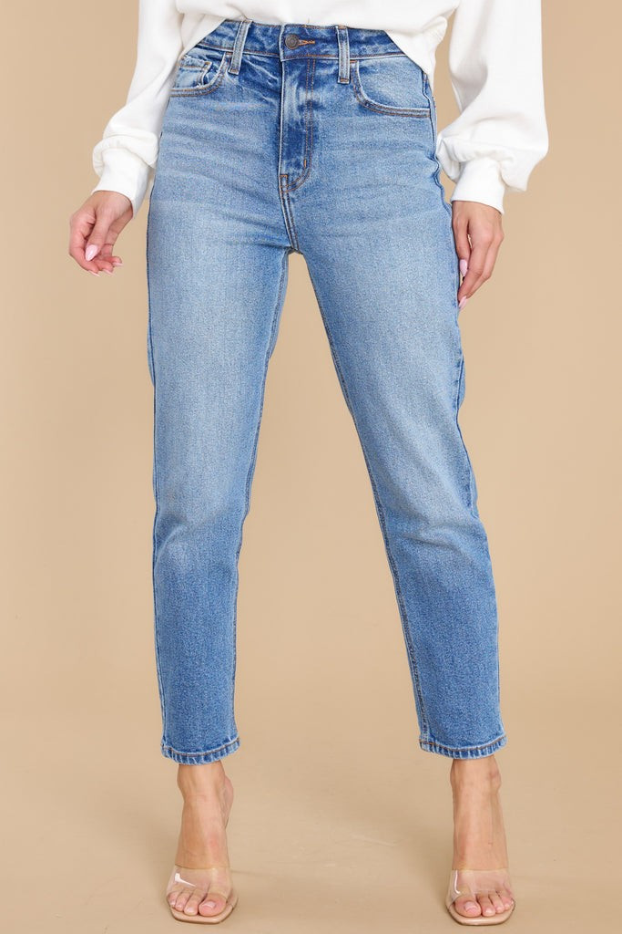 Taking Over Medium Wash Straight Jeans | Red Dress 
