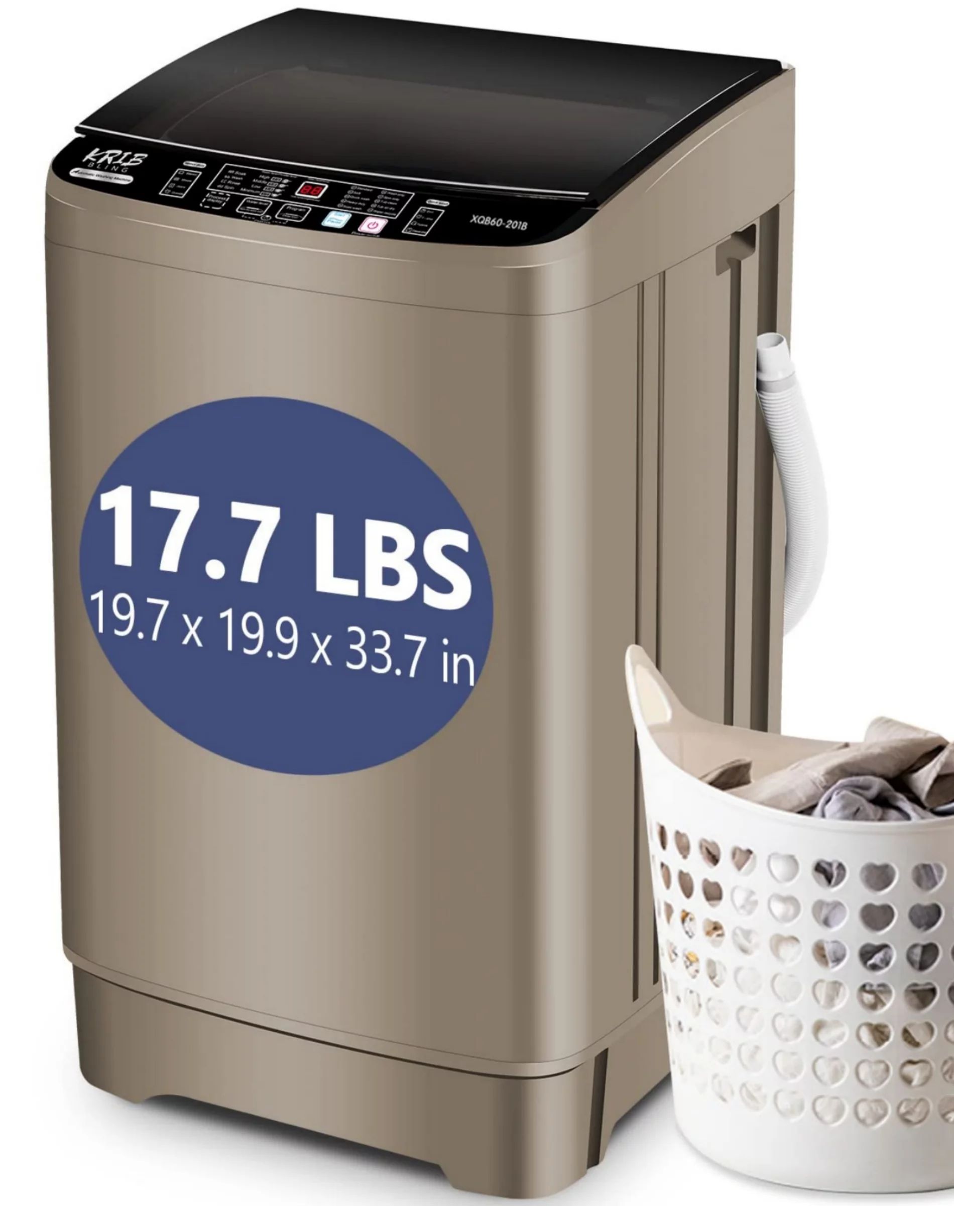 KRIB BLING Portable Washing Machine, 17.7 lbs Large Capacity Full Automatic Washing Machine, Comp... | Walmart (US)