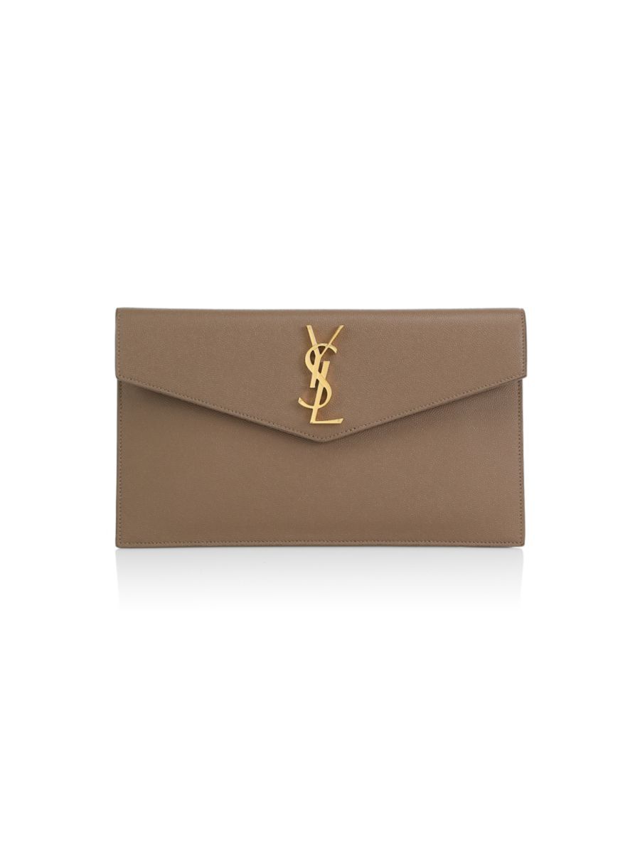 Saint Laurent Medium Uptown Leather Clutch | Saks Fifth Avenue