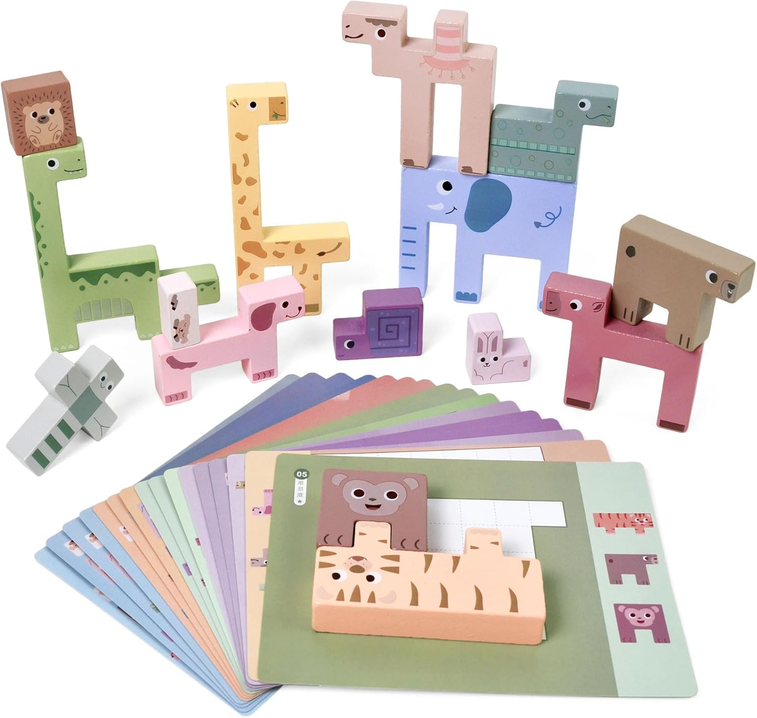 Vileafy Wooden Puzzles for Toddlers 3-5 – Montessori Animal Wooden Stacking Puzzle Toy, Prescho... | Amazon (US)