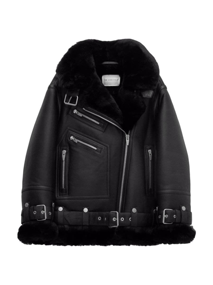 The Arrivals Moya Leather &amp; Shearling Moto Jacket | Saks Fifth Avenue