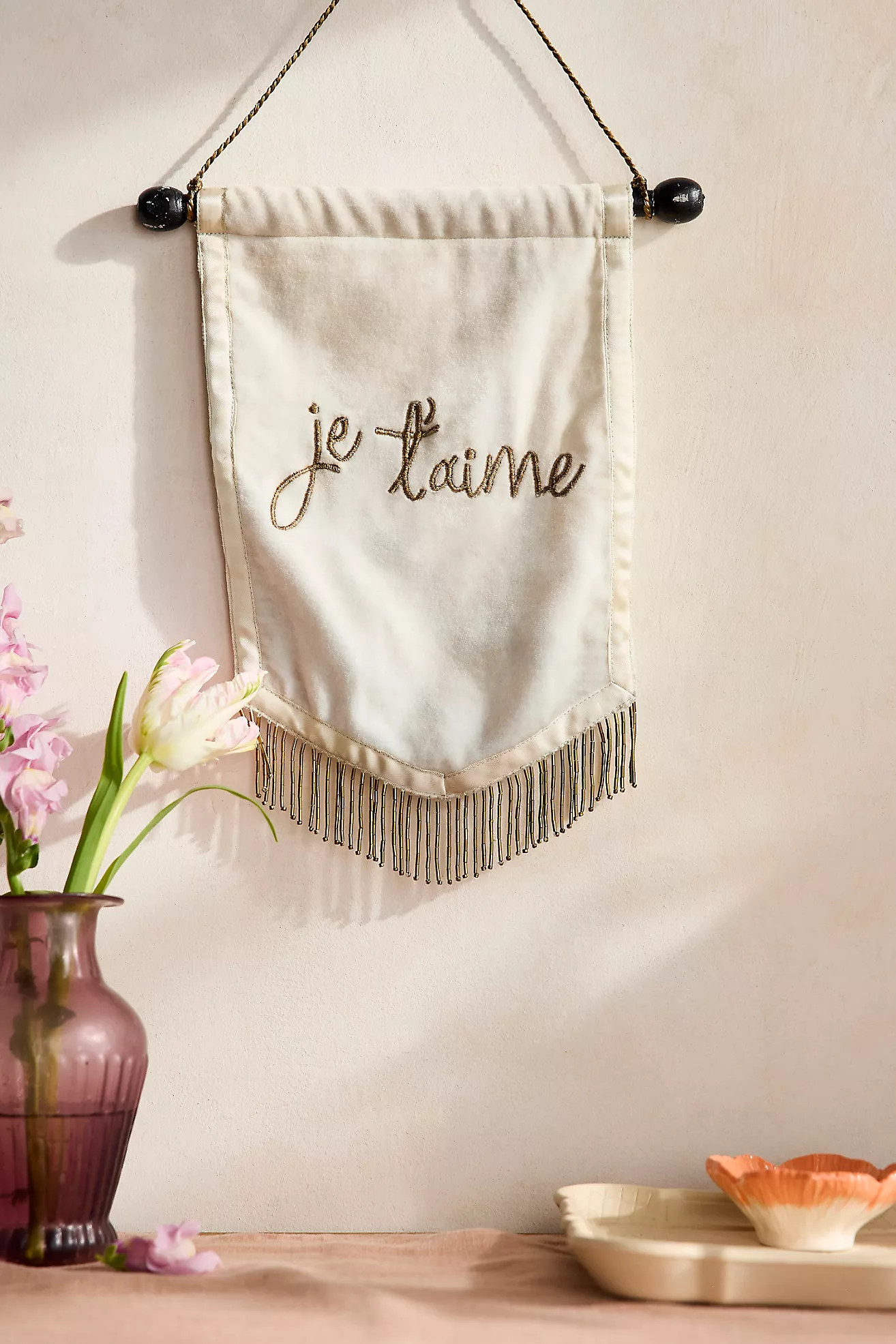 Je T’aime Velvet Banner | Anthropologie (US)