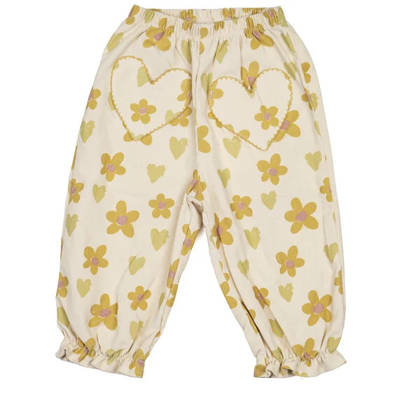 Heart Pocket Pants, Floral Hearts Honey | Maisonette
