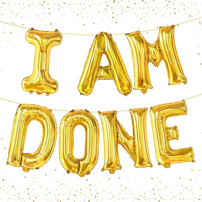 KatchOn, Gold I Am Done Balloons - Large, 16 Inch | Congratulations Balloons, Im Done Graduation ... | Amazon (US)