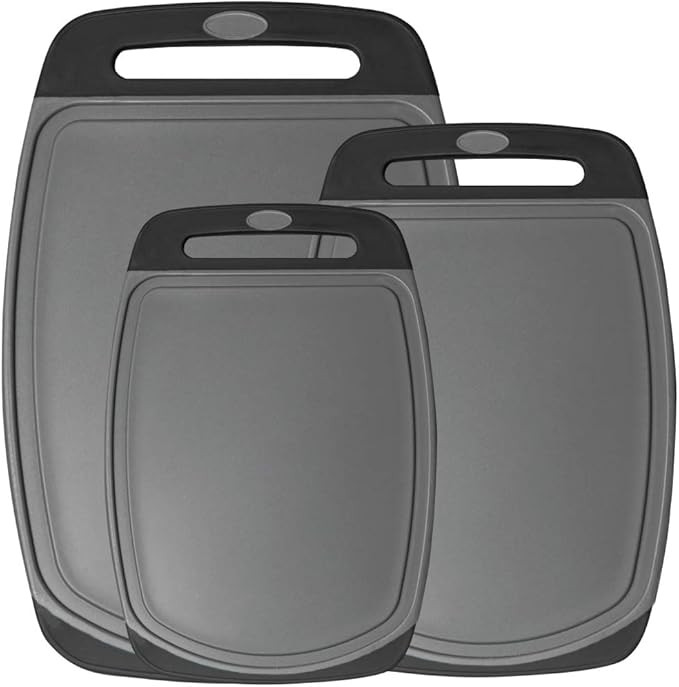 Gorilla Grip Durable Kitchen Cutting Board Set of 3, BPA Free, Reversible Use, Easy Grip Rubber H... | Amazon (US)