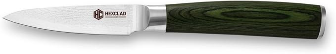 HexClad Paring Knife, 3.5-Inch Japanese Damascus Stainless Steel Blade, Full Tang Construction, P... | Amazon (US)