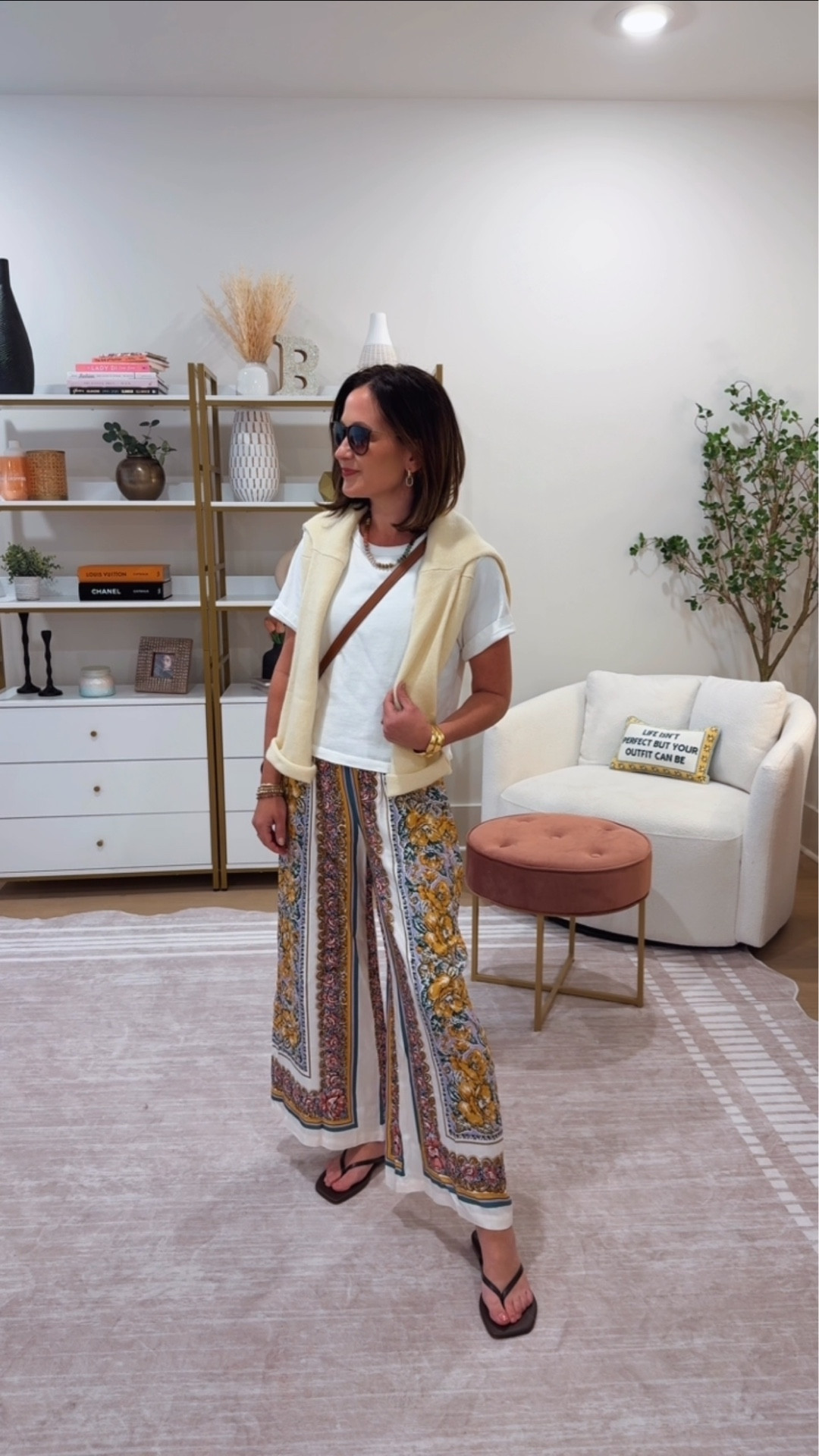 One pair of statement pants styled 8 ways - I fell in love with these because they have an elastic waistband so they are super comfortable, but feel elevated. Wear them casually with a tee and sandals or dress them up with a blouse and heels! Wearing xxs in pants 
@Anthropologie 

#LTKOver40 #LTKootd #LTKgrwm