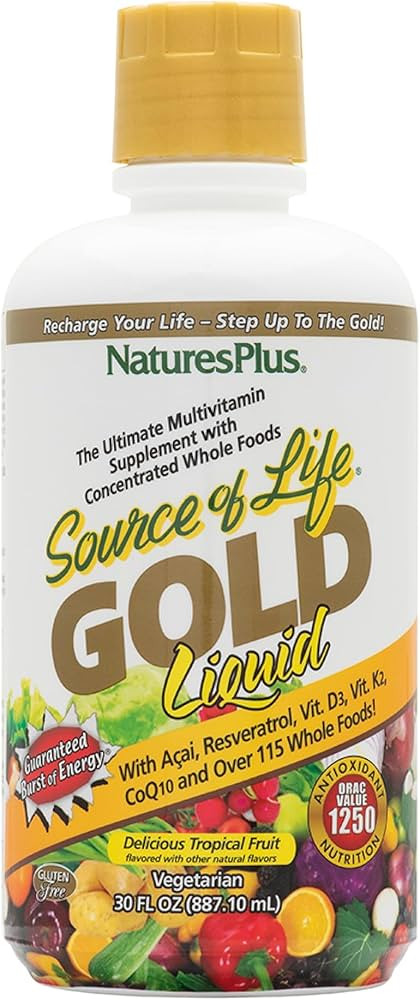 Natures Plus Source of Life Gold Multivitamin Liquid - 30 oz - Supports Energy Production, Health... | Amazon (US)
