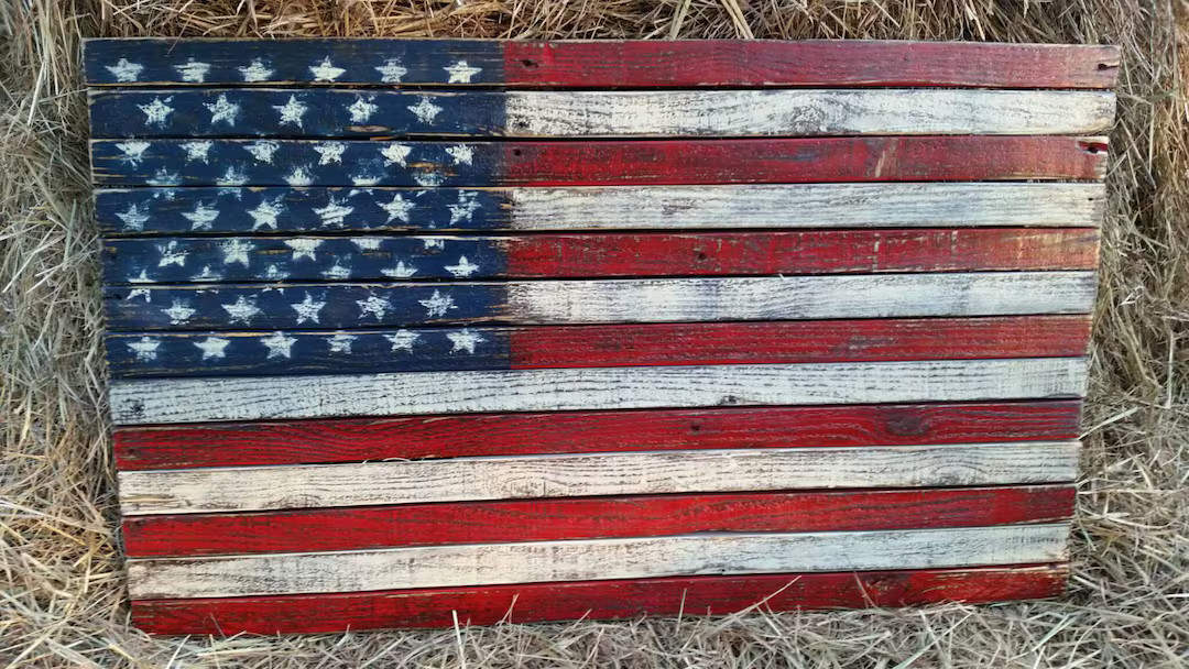 Rustic American Flag Pallet Flag Rustic Pallet American - Etsy | Etsy (US)