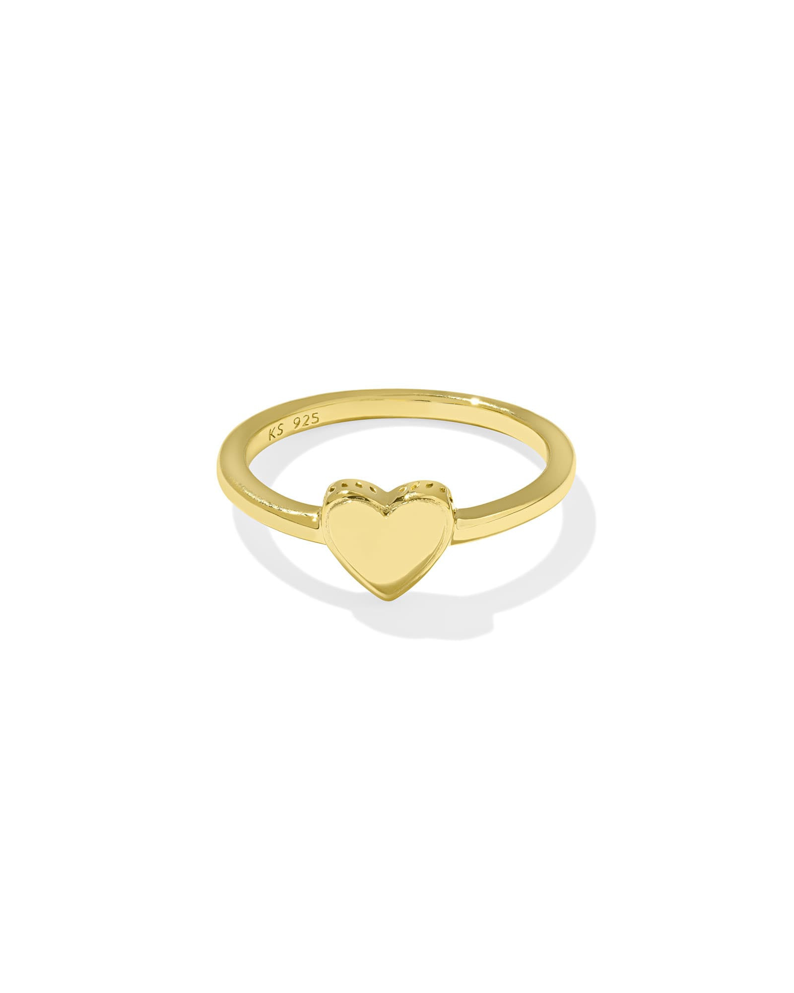 Kendra Scott Jasmine Heart Band Ring in 18k Gold Vermeil | Metal | Size 6 | Kendra Scott