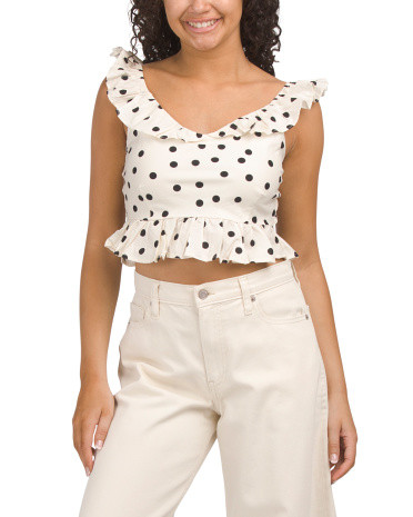 Polka Dot Flutter Sleeve Top | Juniors | Marshalls | Marshalls