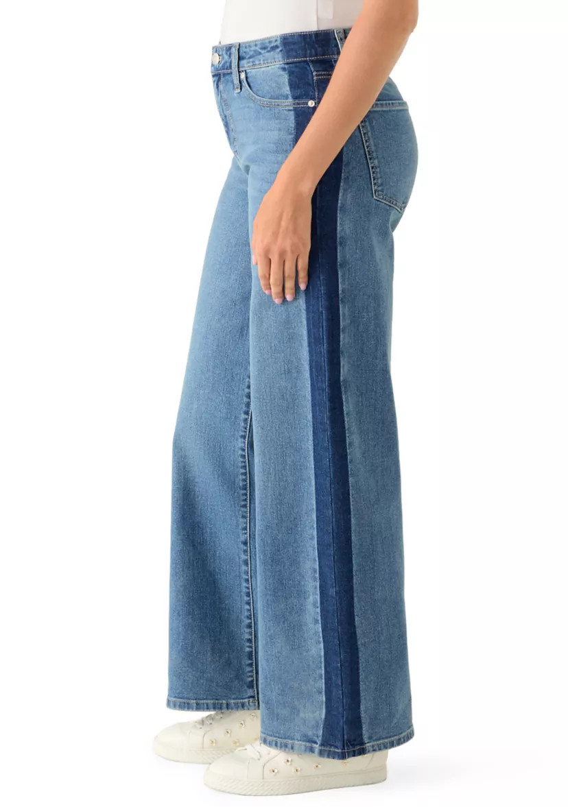 WonderlyWomen's High Rise Relaxed Wide Leg Tuxedo Jeans | Belk