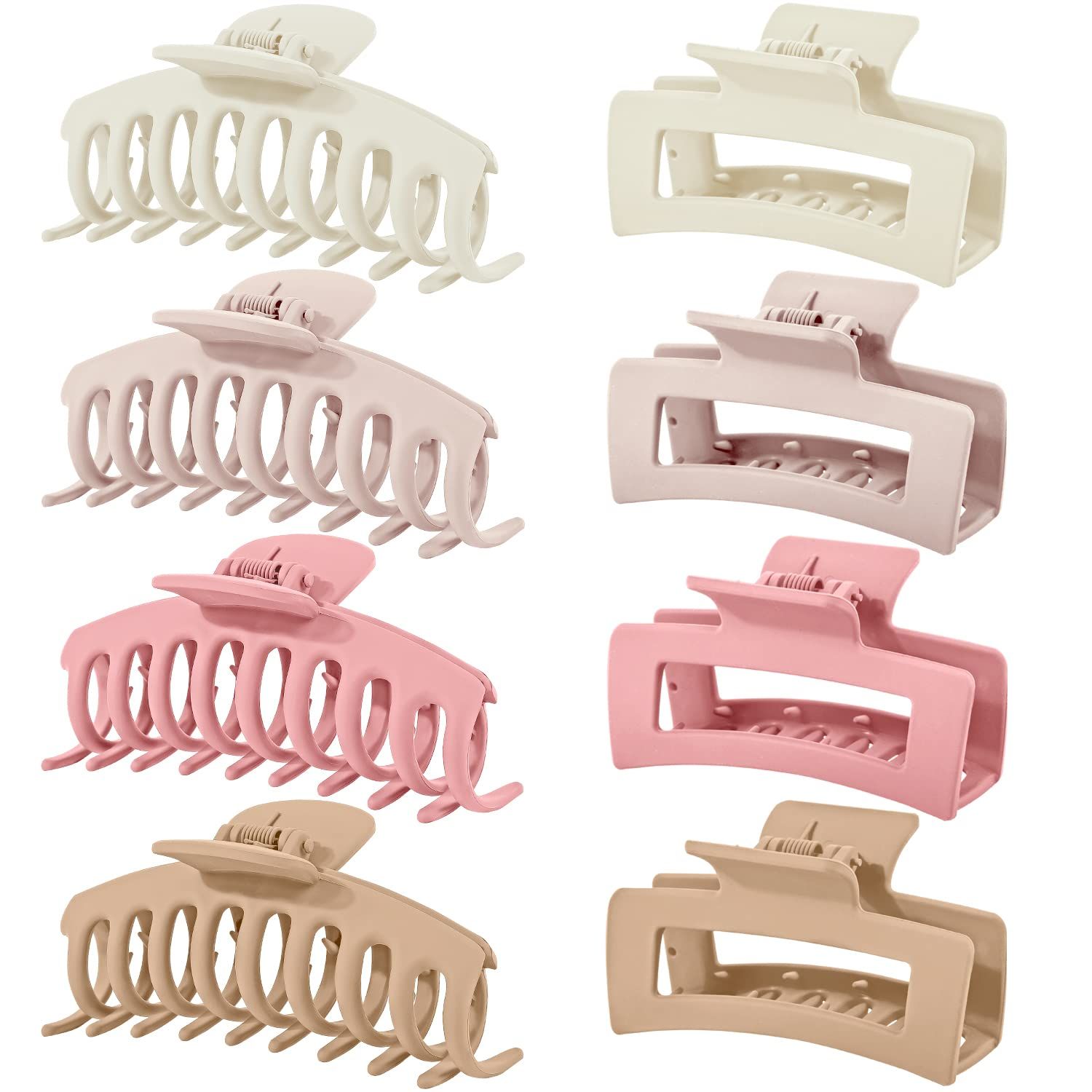 8 Pcs Hair Claw Clips, Strong Hold Hair Clips for Women Thick Hair, Matte Hair Claws for Thin Hai... | Amazon (US)