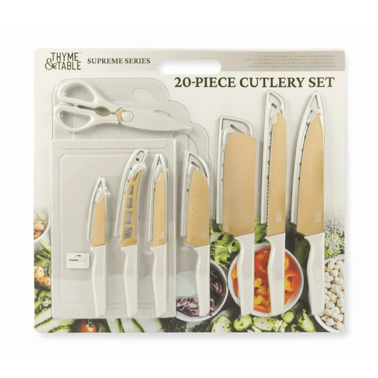 Thyme & Table 20-Piece Knife Set - Taupe | Walmart (US)