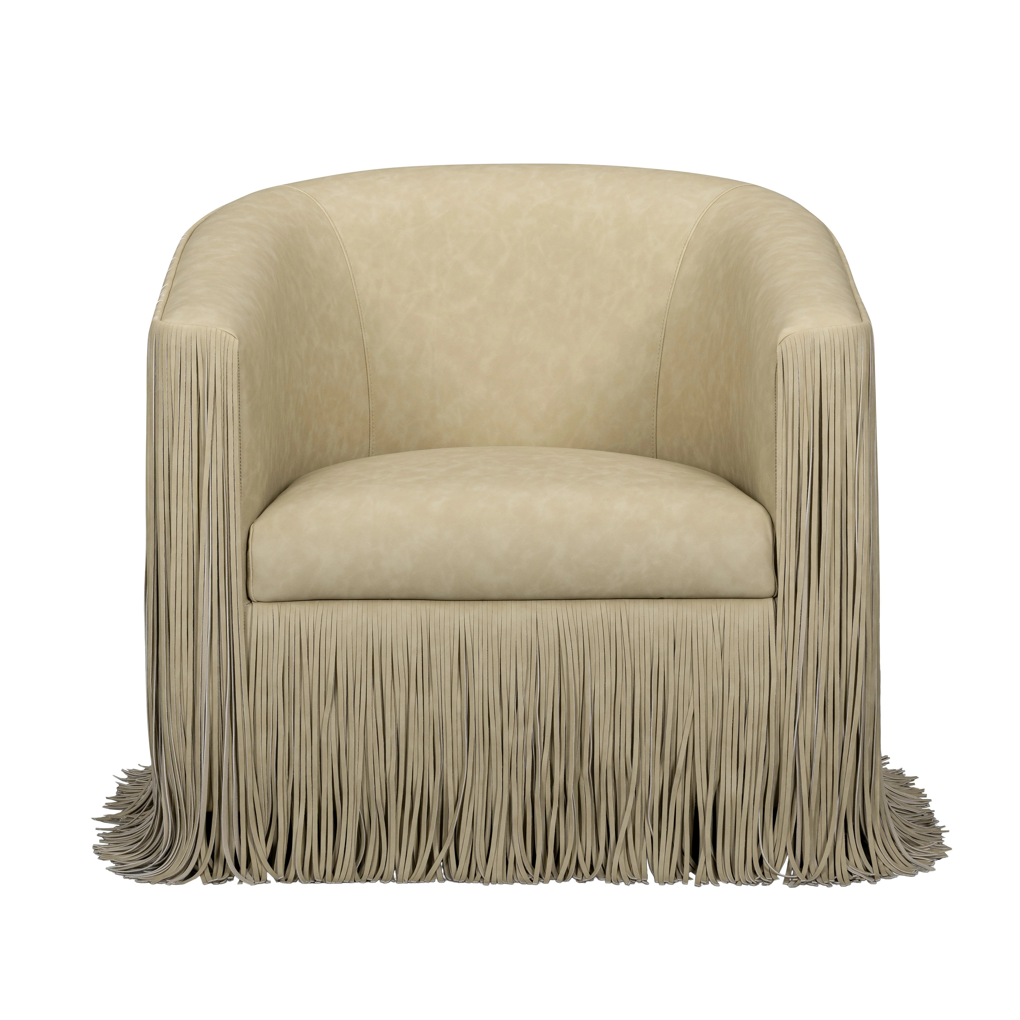 Shag Me Vegan Leather Swivel Accent Chair | TOV | TOV Furniture