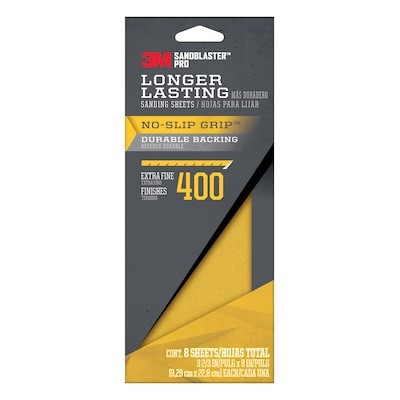 3M SandBlaster Pro 8-Pack 3.6667-in W x 9-in L 400-Grit Commercial Sandpaper Lowes.com | Lowe's