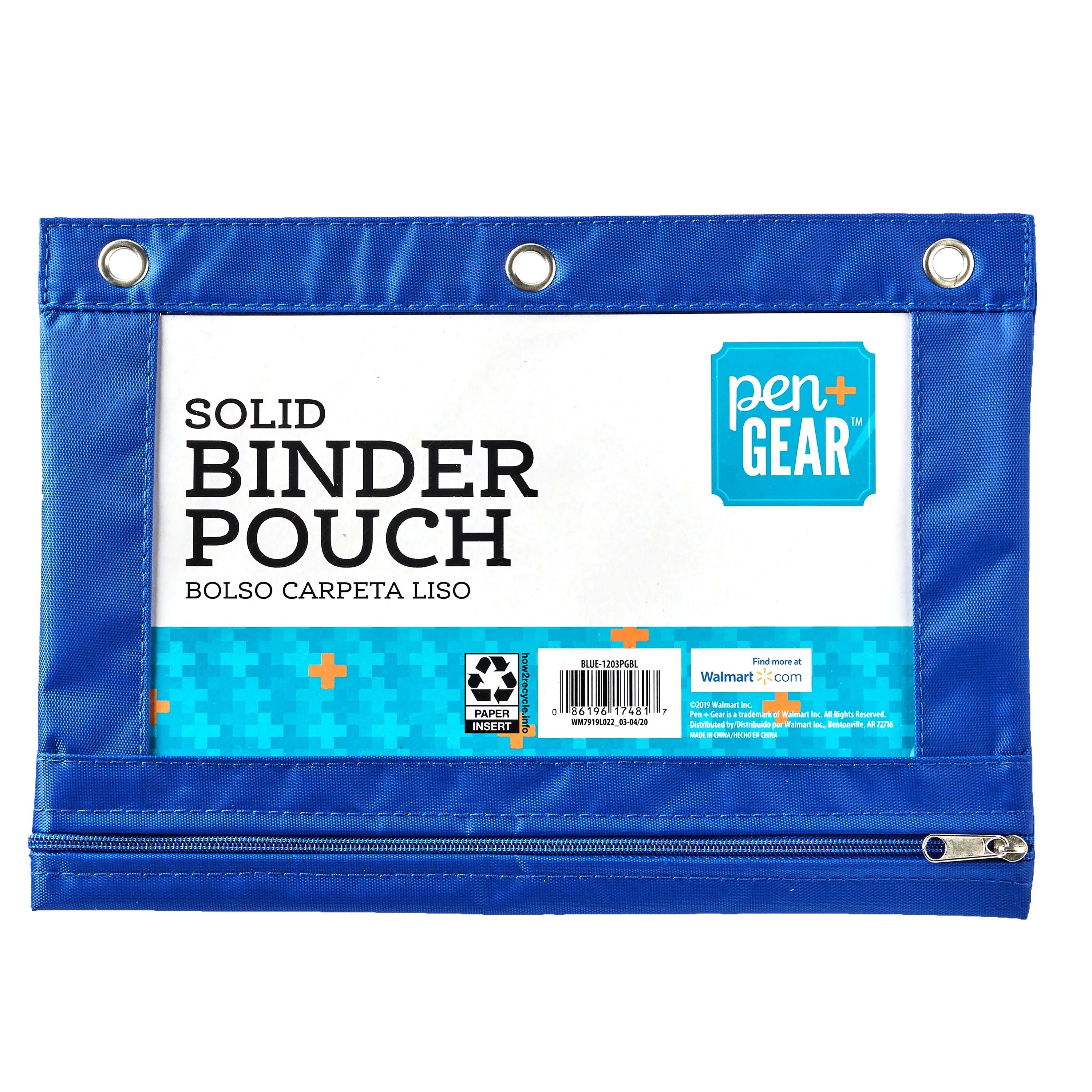 Pen + Gear Solid Binder Pouch, Blue - Walmart.com | Walmart (US)