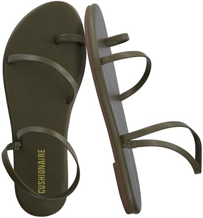 CUSHIONAIRE Chai Strappy Flip Flops for Women, Comfortable Casual Women Sandals with Memory Foam | Amazon (US)