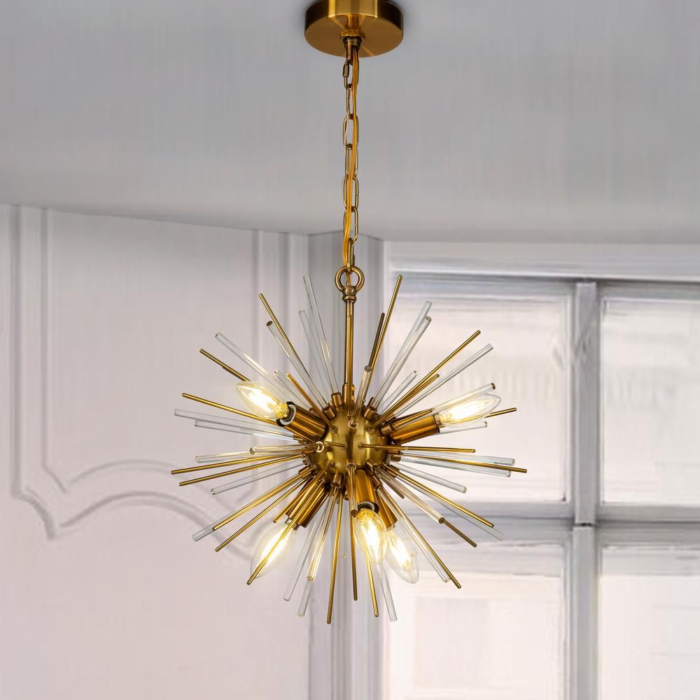 GOLDIAN HOME LLC Interior Decor Sputnik Sphere Chandelier 6-Lights Satellite Pendant Ceiling Lightin | The Home Depot