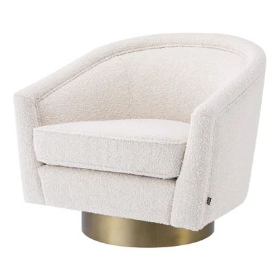 Catene Swivel 33" Barrel Chair OROA Fabric: Cream | Wayfair North America