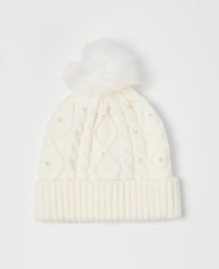 Pearlized Embellished Hat | Ann Taylor (US)