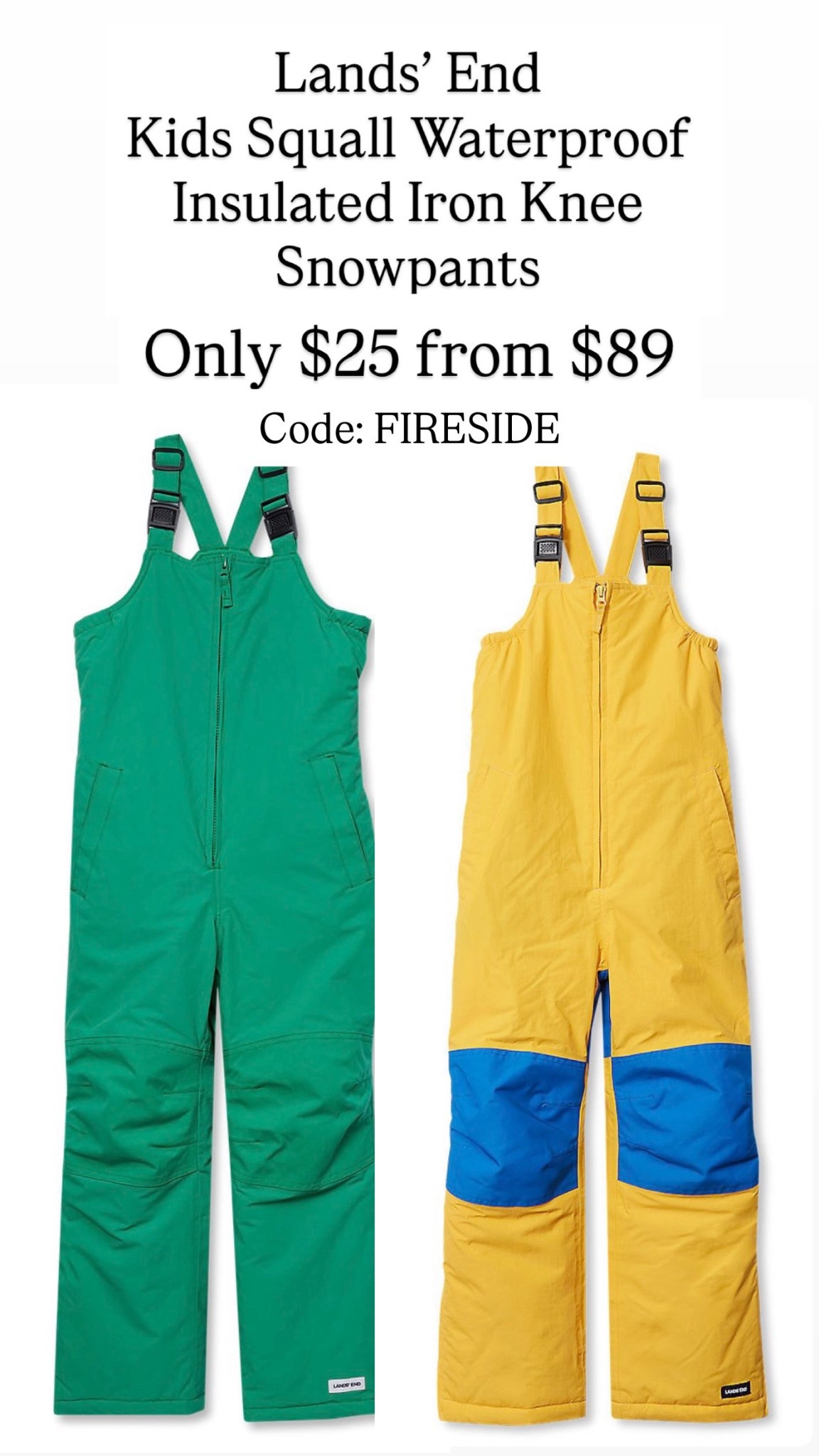 Lands’ End snow pants are $25 from $89! Use code: FIRESIDE

#LTKKids #LTKSaleAlert